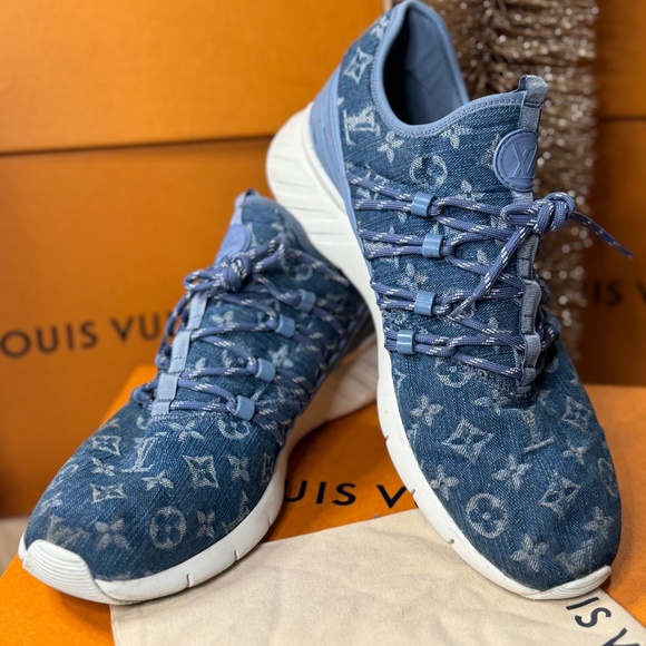 Louis Vuitton Denim Monogram Run Away Pulse Sneakers - Picture 1 of 7